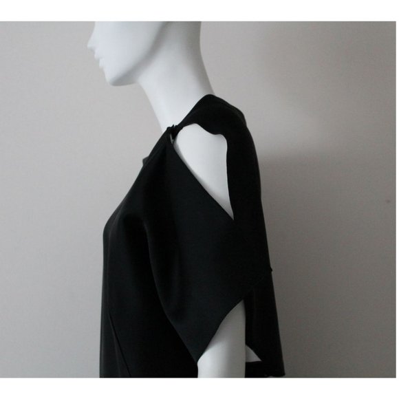 Roland Mouret One-Shoulder Draped Satin Crepe Jumpsuit Size US10 / IT46 Black - Picture 5 of 10